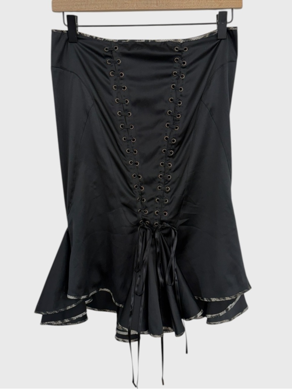 Just Cavalli Black Lace Up Fitted Mermaid Skirt Size 38